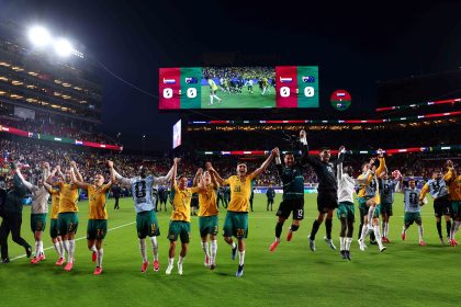 Australia's players celebrate
