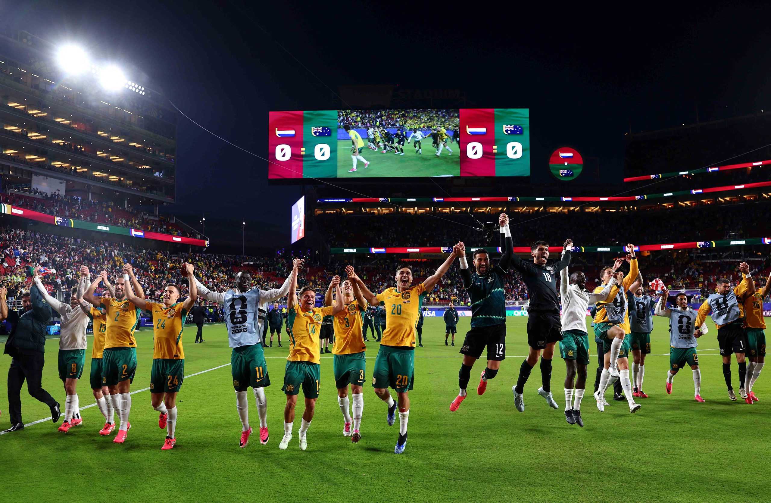 Australia's players celebrate