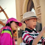 Illustration of a child using a smartphone