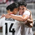 Mitchell Lee Baker (right) celebrates with teammate Eliano Reijnders