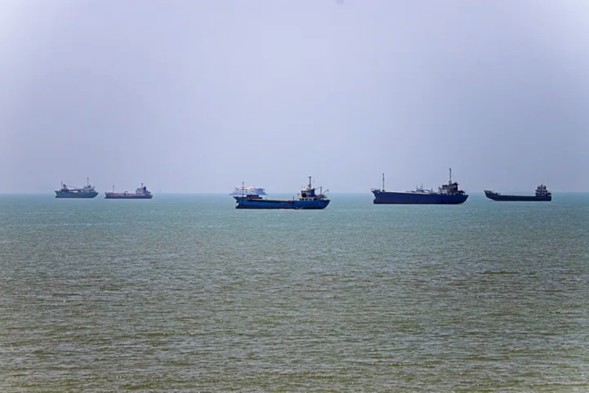 *In this photograph obtained from Iran's ISNA news agency on June 18, 2026, vessels are anchored in Bandar Abbas
