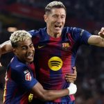 Robert Lewandowski dan Lamine Yamal